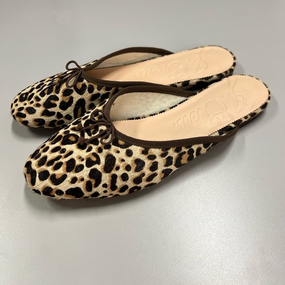 J. Crew Calf hair Zoe Leopard Ballet Flats Slip on Size 12 - Picture 4 of 9